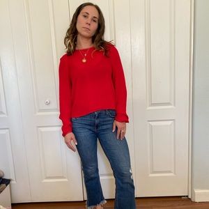 Red Zara blouse